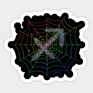 Rainbow Spiderweb Sagittarius Sticker